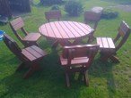 Round patio furniture made of solid wood rgm-1